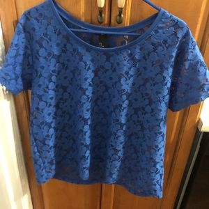 H&M blue sheers shirt with flower pattern